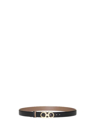 Ferragamo Caraway Seed Leather Gancini Reversible Belt In Multi