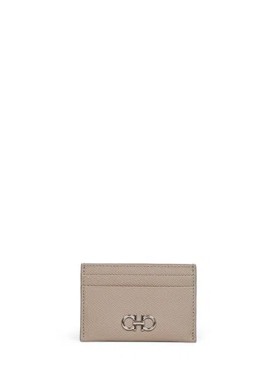 Ferragamo Card Case In Gray
