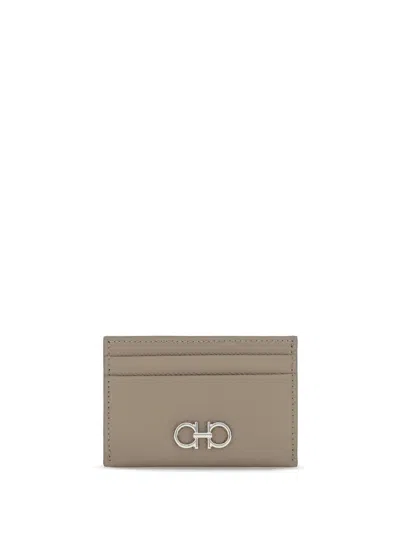 Ferragamo Card Case In Gray