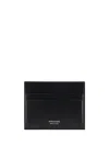 Ferragamo Palmellato Leather Credit Card Case In Black