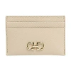 Ferragamo Beige Card-holder With Gancini Detail In Beige