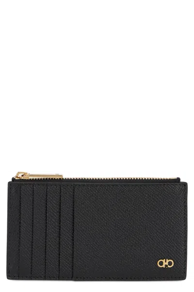 Ferragamo Gancini Credit Card Holder In Black