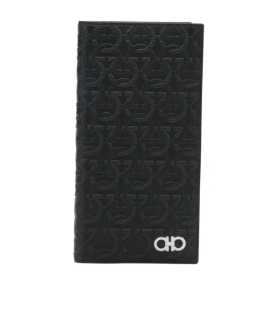 Ferragamo Card Holder 'gancini' In Black