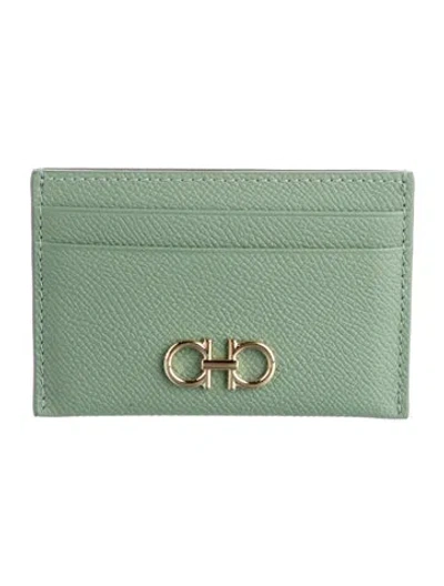 Pre-owned Ferragamo Card Holder In Green