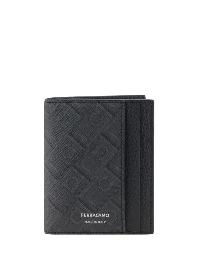 Ferragamo Card Holder In Grey
