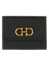 Ferragamo Black Leather Wallet In Black
