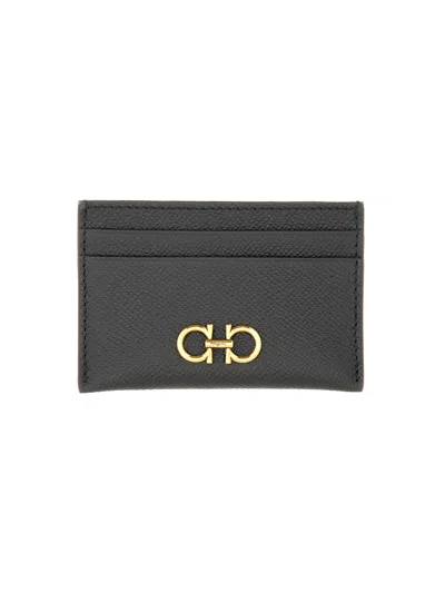 Ferragamo Women Porta Carte Gancini In Black