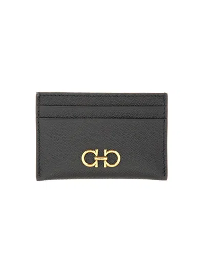 Ferragamo Women Porta Carte Gancini In Black