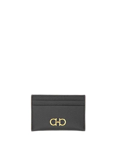 Ferragamo Women Porta Carte Gancini In Black