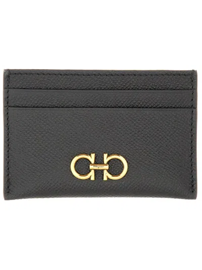 Ferragamo Women Porta Carte Gancini In Black