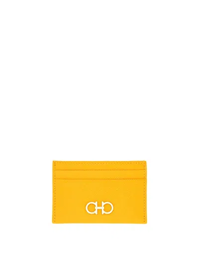 Ferragamo Card Holder Hooks In Yellow