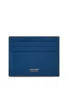 Ferragamo Card Holder In Teal Blue