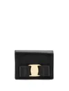 Ferragamo Card Holder With Engraved Logo In Hammered Leather Woman