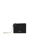 Ferragamo Card Holder With Key Ring In Black