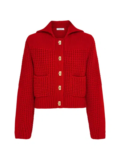 Ferragamo Cardigan With Gancini Buttons In Red