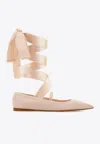 Ferragamo Women Carice Ballet Flat With Ankle Ribbon