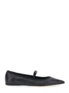 Ferragamo 'carice' Black Ballet Shoes With Ribbon Detail And Logo Lettering On The Front In Black