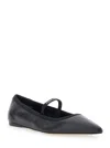 Ferragamo 'carice' Black Ballet Shoes With Ribbon Detail And Logo Lettering On The Front In Black