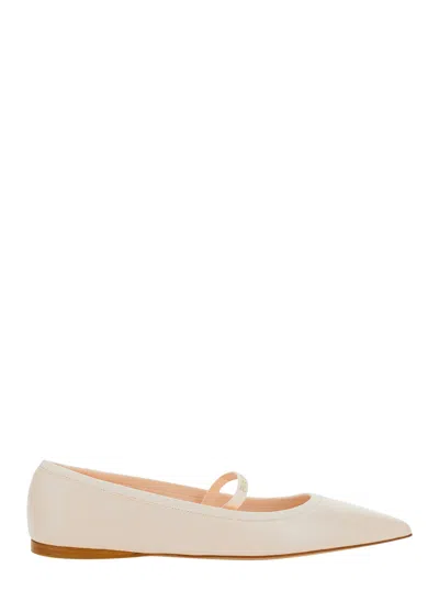 Ferragamo 'carice' Pink Ballerinas With Tie-ankle Laces In Leather Woman