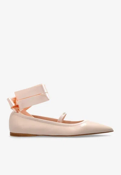 Ferragamo Carice Wraparound Ribbon Ballet Flats