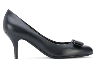 Pre-owned Ferragamo Carla Bow Detail Pumps (women's) Sneakers In Black