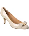 Ferragamo Carla 70 Woman Pumps Cream Size 6.5 Calfskin In Neutral