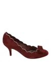 Ferragamo Carla Stud-embellished Suede Pumps In Blue