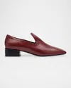 Ferragamo Leather Loafers In Borgogna