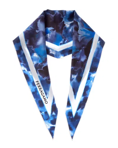 Ferragamo Carnation Print Silk Scarf In Multi