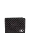 Ferragamo Two-tone Woven Leather Bi-fold Wallet In Green