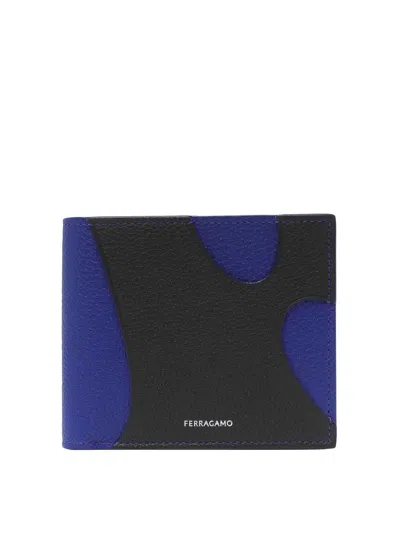 Ferragamo Brown And Blue Cut Out Wallet