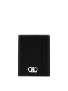 Ferragamo Textured Calfskin Cardholder With Polished Logo Accent