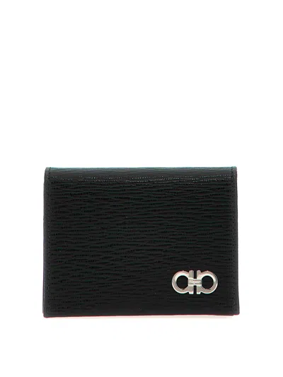 Ferragamo Revival Gancio Card Holder In Orange