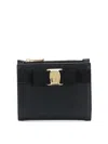 Ferragamo Bow Compact Wallet Vara In Black