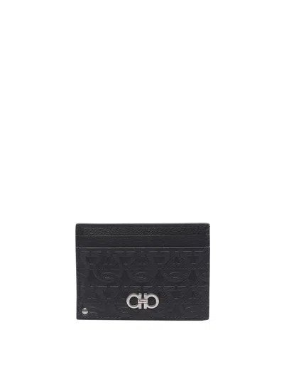 Ferragamo Gancini Cards Holder In Black