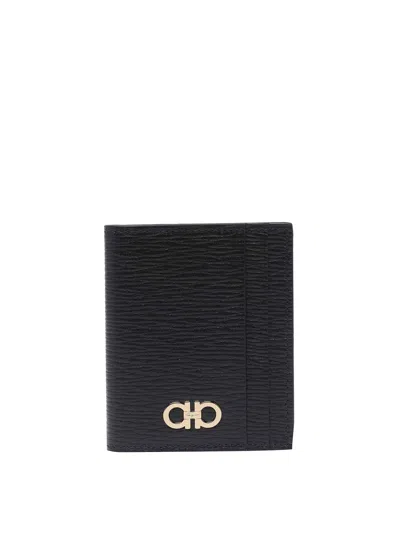 Ferragamo Revival Gancini Cards Holder In Black