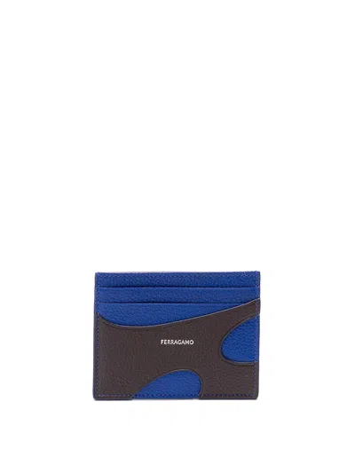 Ferragamo Cut Out Credit Card Case In Blue