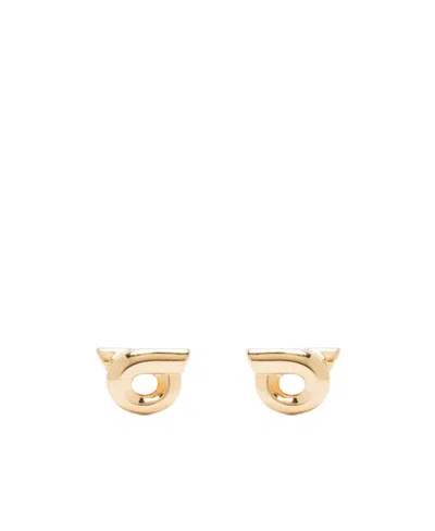 Ferragamo Carved Earrings In Yellow