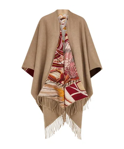 FERRAGAMO CASHMERE AND SILK REVERSIBLE CAPE
