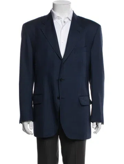 Pre-owned Ferragamo Cashmere Blazer In Blue