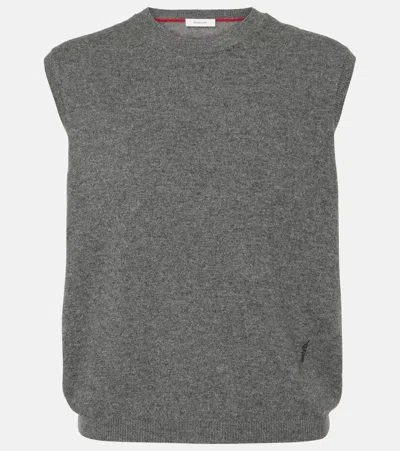 Ferragamo Gilet In Misto Cashmere Stretch Grigio Scuro Donna In Gray