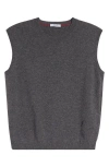 Ferragamo Cashmere Blend Sweater Vest In Gray