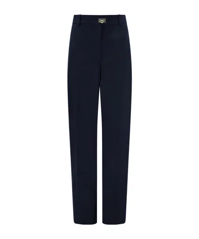 Ferragamo Cashmere Blend Tailored Trouser In Blue