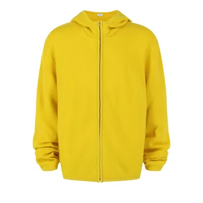 Pre-owned Ferragamo Cashmere Blend Zip Up Hooded Sweatshirt 'yellow' | Men's Size L