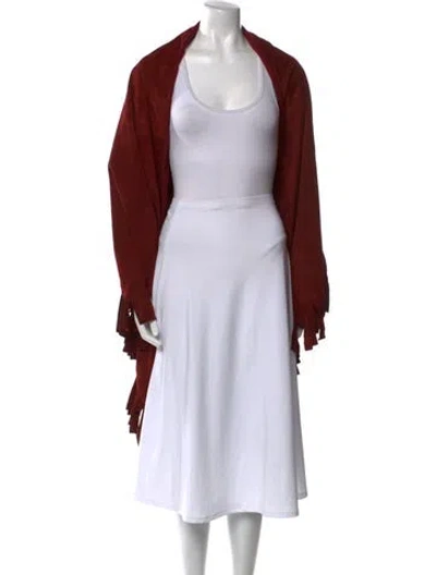 Pre-owned Ferragamo Cashmere Cape In Red