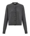 Ferragamo Dark Grey Stretch Cashmere Blend Cardigan In Gray