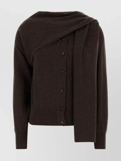 Ferragamo Cashmere Cardigan With Attached Scarf Detail