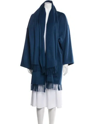 Pre-owned Ferragamo Cashmere Coat In Blue