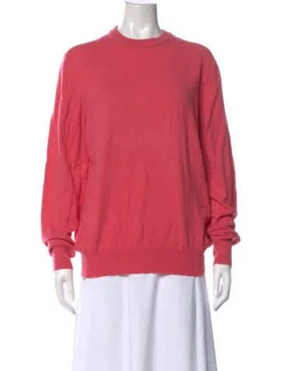 Pre-owned Ferragamo Cashmere Crew Neck Sweater In Pink