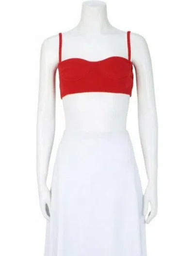 Pre-owned Ferragamo Cashmere Crop Top W/ Tags In Red